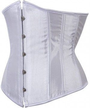 Shapewear Women's Fashion Sexy Vintage Underbust Corset Bustier Waist Cincher with G-String S-6XL - White - CH12H31DLBZ