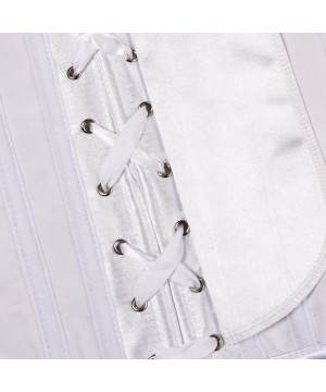 Shapewear Women's Fashion Sexy Vintage Underbust Corset Bustier Waist Cincher with G-String S-6XL - White - CH12H31DLBZ