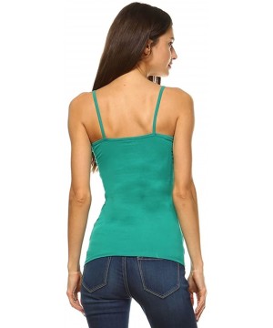 Camisoles & Tanks Women's Camisole Tank Top Single Piece Stretch Soft Cotton Solid Colors - Emerald Green - CR186LZQXSE