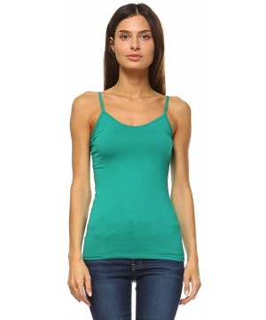 Camisoles & Tanks Women's Camisole Tank Top Single Piece Stretch Soft Cotton Solid Colors - Emerald Green - CR186LZQXSE