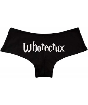 Panties Whorecrux Women's Boyshort Underwear Panties - Black - CA19342T6UR