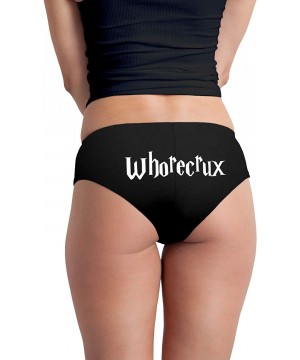 Panties Whorecrux Women's Boyshort Underwear Panties - Black - CA19342T6UR