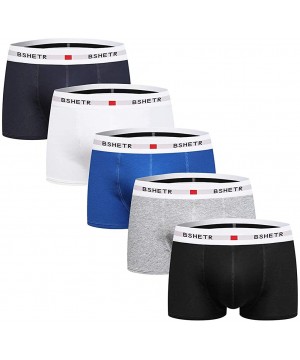 Boxer Briefs Men's Underwear Trunks Cotton 5-Pack Low Rise Boxer Briefs - R618(5-pack) - CU18XGUIOOQ