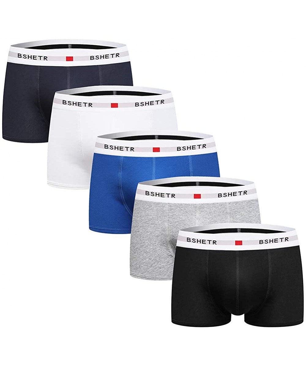 Boxer Briefs Men's Underwear Trunks Cotton 5-Pack Low Rise Boxer Briefs - R618(5-pack) - CU18XGUIOOQ