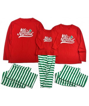 Thermal Underwear Family Christmas Pajamas Set Merry Xmas Tee Striped Pants Matching Family Outfits Pjs Sleepwear - Red(child...