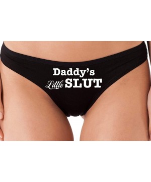 Panties Daddys Little Slut Lil DDLG BDSM Sexy Black Thong Underwear - White - CE18S4UYDTL