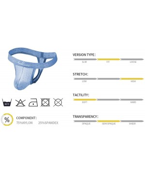 G-Strings & Thongs Men's Thongs Underwear- Low Rise Stretch Sexy Mesh G-String Quick Dry Jockstrap Athletic Supporters Multip...