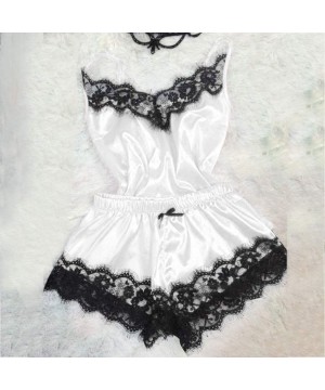 Baby Dolls & Chemises Lace Sleepwear Lingerie Temptation Babydoll Underwear Nightdress Intimates Pajama Set Satin Nightwear V...