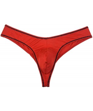 G-Strings & Thongs Men Thongs G-Strings Underwear Male Bulge Pouch Micro Jockss Pants Mini Bikini - Red - CL198U3ER06