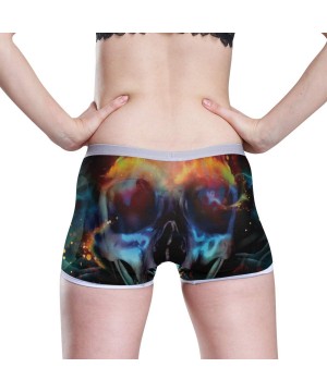 Panties Women's Seamless Boyshort Panties Tie Dye Print Underwear Stretch Boxer Briefs - Psychedelic Skull Skeleton - CE18SAK...