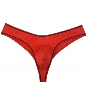 G-Strings & Thongs Men Thongs G-Strings Underwear Male Bulge Pouch Micro Jockss Pants Mini Bikini - Red - CL198U3ER06