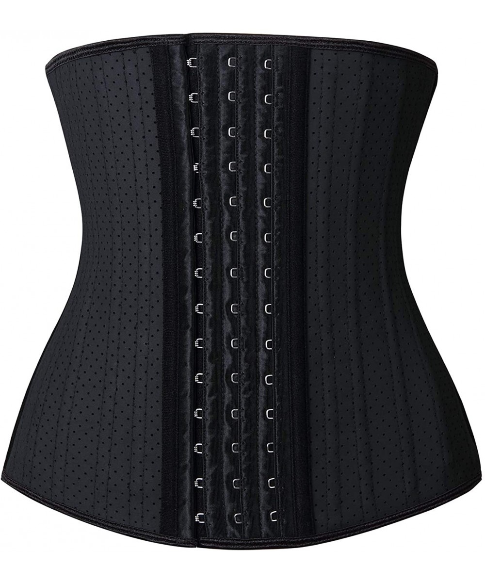 Shapewear Women's Underbust Latex Sport Girdle Waist Trainer Corsets Hourglass Body Shaper - Black (25 Bones- Breathable) - C...