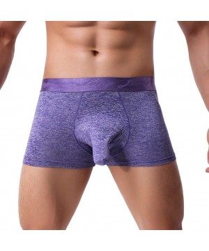 Briefs Mens Underpants Mens Soft Briefs Comfy Knickers Shorts Sexy Underwear - Z-apurple - C118MECUI4H