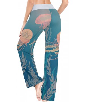 Bottoms Sea Art Jellyfish Women's Pajama Pants Comfy Drawstring Lounge Pants Sleepwear - CD19CYXUQCH