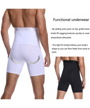 Shapewear Mens Boxers Tummy Control Body Shaper Waist Trainer High Waist Slimming Pants Shapewear Shorts Underwear Briefs - W...