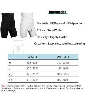 Shapewear Mens Boxers Tummy Control Body Shaper Waist Trainer High Waist Slimming Pants Shapewear Shorts Underwear Briefs - W...