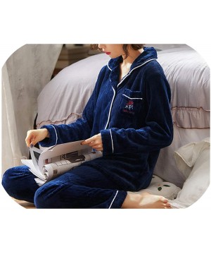 Sleep Sets Men Women Autumn Winter Long Sleeve Sleepwear Pyjama Couple Homme Nightwear Cardigan Pyjamas - U - C818AQ66RY0