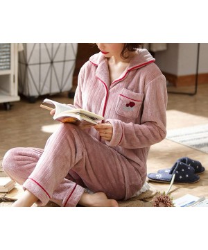 Sleep Sets Men Women Autumn Winter Long Sleeve Sleepwear Pyjama Couple Homme Nightwear Cardigan Pyjamas - U - C818AQ66RY0