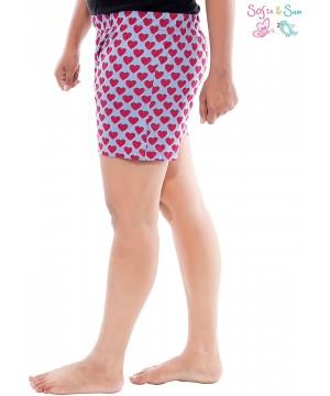 Bottoms Women's Shorts Made from Organic Cotton - 1pc Heart Red - CZ12NZSY78R