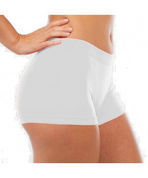 Panties Women's Seamless Spandex Boyshort Underskirt Pant Short Leggings - White - C411WKM68H7