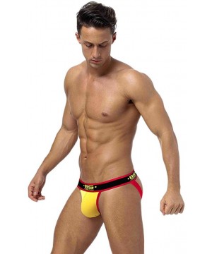 Briefs Mens See Through Underwear Jockstraps Briefs - Yellow - CC18WL3AGTG