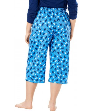 Bottoms Women's Plus Size Knit Sleep Capri Pajamas - French Blue Heart (0919) - CE1908OCMM4