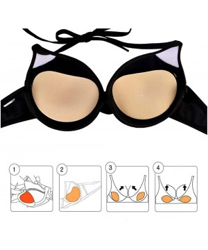 Accessories Women Bra Pads Inserts Lift Breast Inserts Breathable Push Up Sticky Silicone Bra Cups - 1 Pair Beige - CC18UMX6UMY