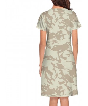 Nightgowns & Sleepshirts Women's UK Army Desert Digital Camo Short Sleeve Nightgown Soft Sleeping Shirts Loungewear Nightshir...