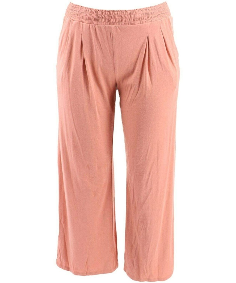 Bottoms Loungewear Cozy Knit Wide-Leg Pants A347172 - Dark Blush - C318USECXAT