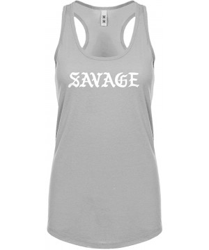 Camisoles & Tanks Savage Womens Racerback Tank Top - Heather Grey - CJ185YM33MD