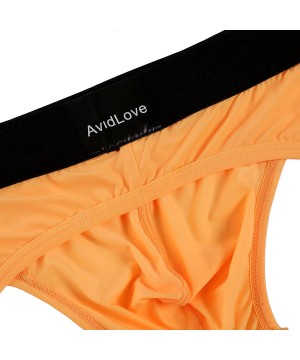 Briefs 2 Pack Men Underwear Cotton Thong Bikinis (Small- Orange) - CO12DV7AFVX