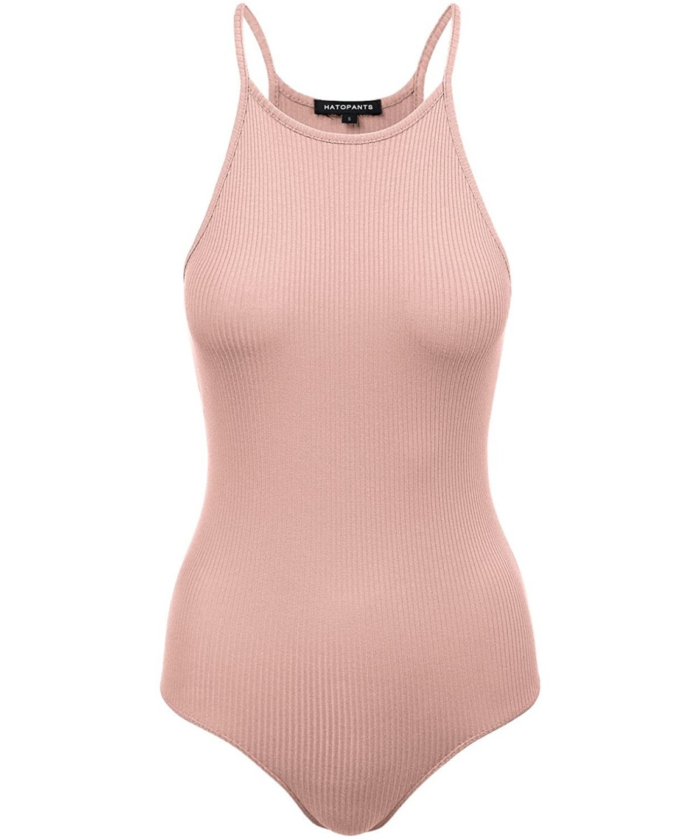 Shapewear Women's Racerback Tank Top Ribbed Cotton Bodysuits - 408-mauve - CX18QOKYT66