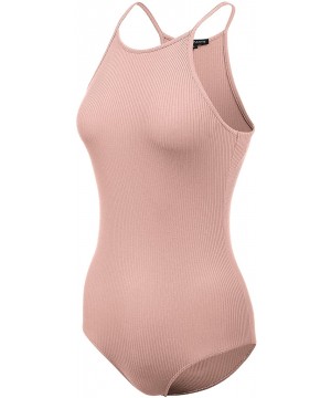 Shapewear Women's Racerback Tank Top Ribbed Cotton Bodysuits - 408-mauve - CX18QOKYT66