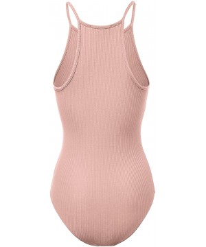 Shapewear Women's Racerback Tank Top Ribbed Cotton Bodysuits - 408-mauve - CX18QOKYT66