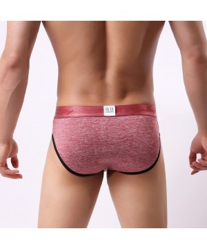 Boxer Briefs Men's Lingerie Men Elastic Underwear Boxer Briefs Shorts Bulge Pouch Soft Underpants - Z16 Red - C6195844NI3