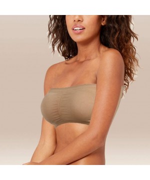 Nightgowns & Sleepshirts Women's Bandeau Bra- Seamless Tube Top Bra with Removable Pads 1-3 Pack - 1 Pack Beige Bandeau Bra -...