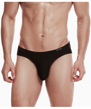 Bikinis Men's Bikini Briefs Pouch Bikini Underwear Low Rise Briefs Underwear Sexy Briefs - Black - C518AL9OCOY