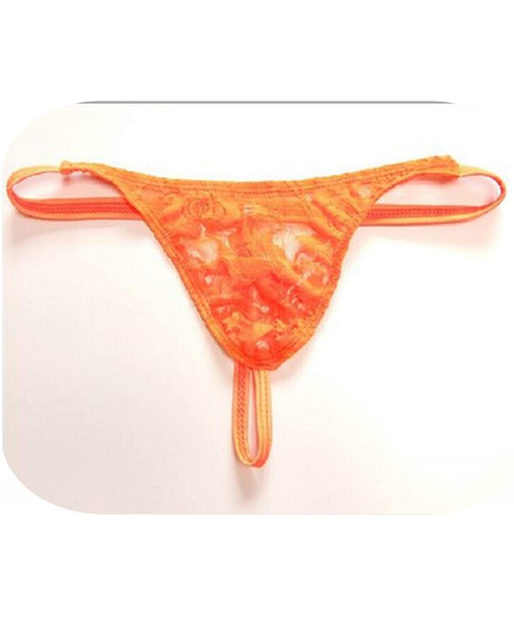 G-Strings & Thongs Lace Sissy Thongs Men Sexy Underwear Jockss Erotic SeamlLingerie See Through Jock Ss - Orange - CQ198UEXXIA