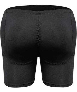 Boxer Briefs Mens Padded Underwear Butt Lifter Short Butt Booster Hip Enhancer Shaper - Black - CB18XMKZTC0