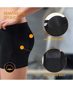 Boxer Briefs Mens Padded Underwear Butt Lifter Short Butt Booster Hip Enhancer Shaper - Black - CB18XMKZTC0