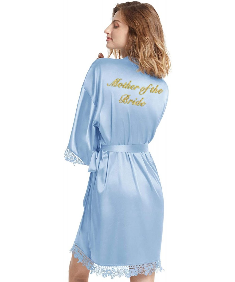 Robes Silky Bridesmaid Robes for Women Lightweight Kimono Bathrobe Sleepwear for Wedding Party - Light Sky Blue (Mother of th...