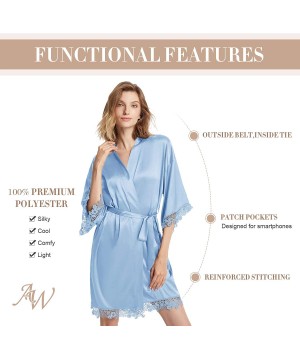 Robes Silky Bridesmaid Robes for Women Lightweight Kimono Bathrobe Sleepwear for Wedding Party - Light Sky Blue (Mother of th...