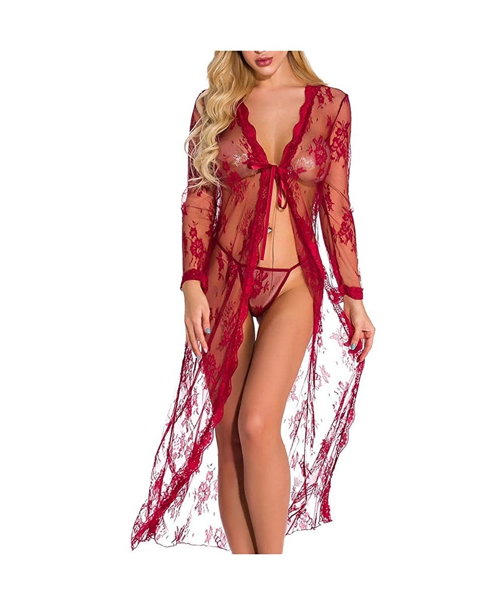 Baby Dolls & Chemises Sexy Lingerie for Women Lace Teddy Lingerie Deep V Open Plus Size Nightgown Underwear Pajamas Perspecti...