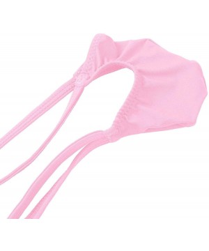 G-Strings & Thongs Men's Sexy Micro Low Rise Bulge Pouch Thong G-srting Jockstrap T-Back Panty Underwear - Pink - CW1903I3NA3