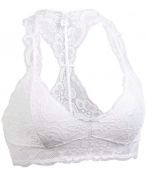 Bras Pack of 1 and 3 Women's Bralette Racerback Sexy Floral Lace Tube Tops Bras for Small Breasts S-XL A-D Cups - White-6813 ...