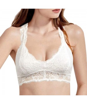 Bras Pack of 1 and 3 Women's Bralette Racerback Sexy Floral Lace Tube Tops Bras for Small Breasts S-XL A-D Cups - White-6813 ...