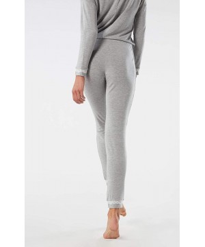 Bottoms Womens Long Modal Lace Detail Trousers - Grey - 031 - Light Grey Blend - C3188ZIKLHK