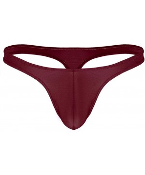 G-Strings & Thongs Gay Swimwear Mens Swimsuit Underwear Bikini G-String T-Back Thong Underwear - Wine Red - CD190ZRLH2M