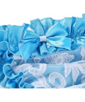 Briefs Men's Ruffle Frilly Satin Lace Sissy Maid Briefs Underwear Tutu Knickers Crossdress Panties - Blue - CP18EAZHU8O