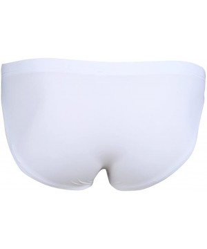 Bikinis Men's Hipster Ice Silk Bikini Briefs Bugle Pouch Underwear Underpants Nightwear Sleepwear - White - C418R9EYUM7